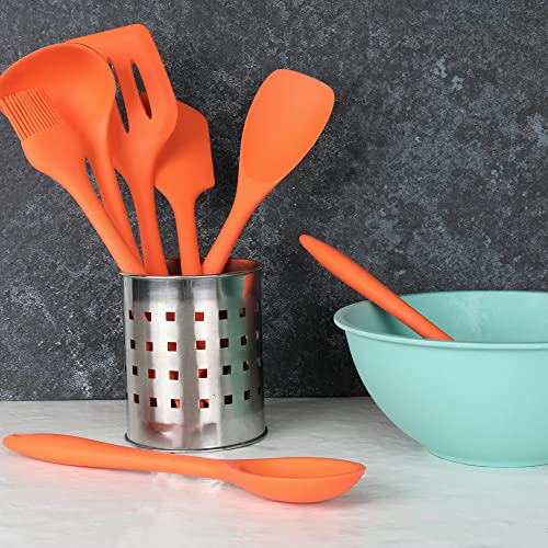 Chef Craft Premium Silicone Spoon Spatula, 11.5 inch, Orange - color: Orange