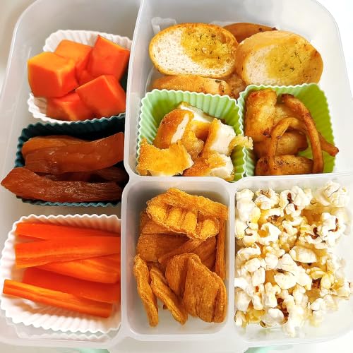 24 Pcs Silicone Lunch Box Divides, Cupcake Muffin Cups, 3 Shapes