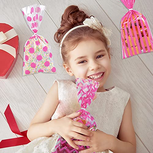 Aneco Pink Cellophane Bags 100 Pack 10.6 x 5.1 Inch - color: Pink
