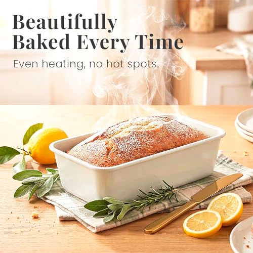 Larder & Vine 8-Piece Stackable Bakeware Set, Ceramic-Coated Nonstick Baking Pan Set, Non-Toxic, with Baking Sheets, Muffin Pan, Loaf Pan & Cake Pans, French Gray - color: French Gray