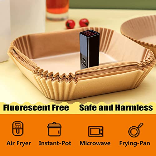 Air Fryer Liners for Instant Pot 6QT, 9 Inch Airfryer Liners Disposable, Non-stick Air Fryer Paper Liners Oil Resistant, Waterproof, Food Grade Air Fryer Parchment Paper Liners for Roasting Microwave - size: 9 Inch