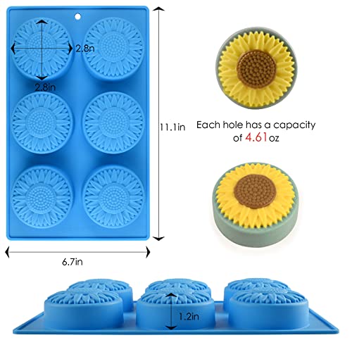 Actvty Sunflower Soap Molds 2 Pack Round Flower Silicone Molds