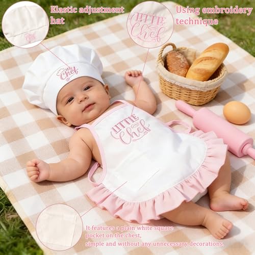 4 Pack Newborn Chef Outfit Photography Props 0-6 Months - color: Pink