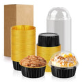 60 Pack 5 OZ Disposable Round Mini Cake Pans with Lids - color: Style 2-60 Pack