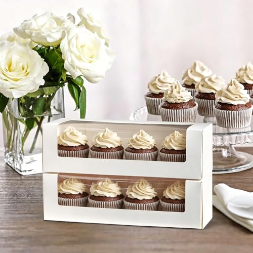 Ocmoiy Roll Cake Boxes with Window, 12x4x3.5 Inches, 24 Pack
