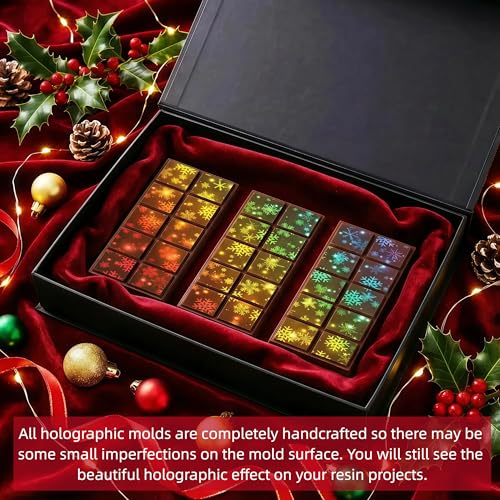 Christmas Snowflake Candy Molds Holographic Chocolate Mold Silicone - color: Snowflake, style: Square