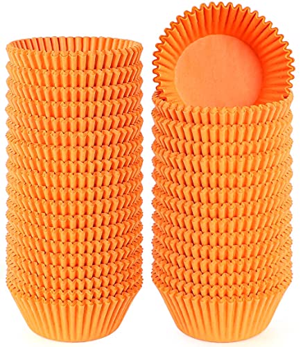 Caperci 500pcs Orange Cupcake Liners for Baking Standard Paper Muffin Cups - color: Orange