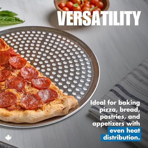 Norjac Pizza Pan with Holes, 10 Inch 2 Pack, Aluminum Pans for Oven, Round, Rust-Free & Heavy-Duty, Perforated Baking Tray for Crispy Crust - size: 10in-2pk