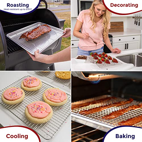 Kitchenatics Stainless Steel Cooling Rack for Cooking and Baking, 10"x15" - size: 10" x 15" Jelly Roll - 1 PC