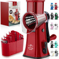 Rotary Cheese Grater Hand Crank, Vegetable Shredder - Red - color: 14 - Maroon