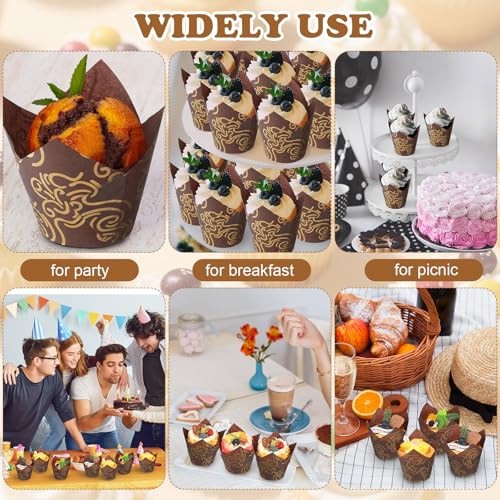 Tulip Cupcake Liners Muffin Cups, Brown - color: Brown
