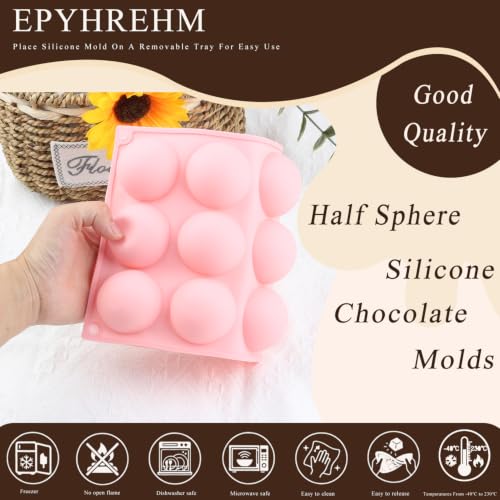15 Cavity Half Sphere Silicone Chocolate Molds - color: Pink