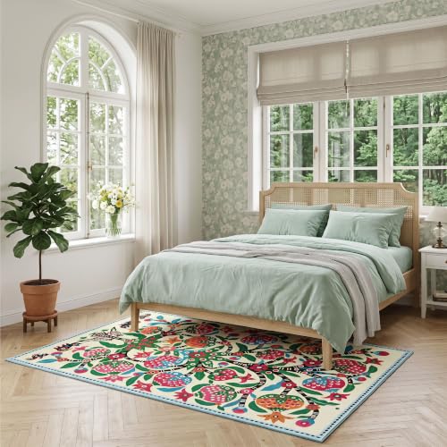 4x6 Pomegranate Area Rug, Soft Low Pile - color: Pomegranate, size: 4' x 6' (Rectangular)