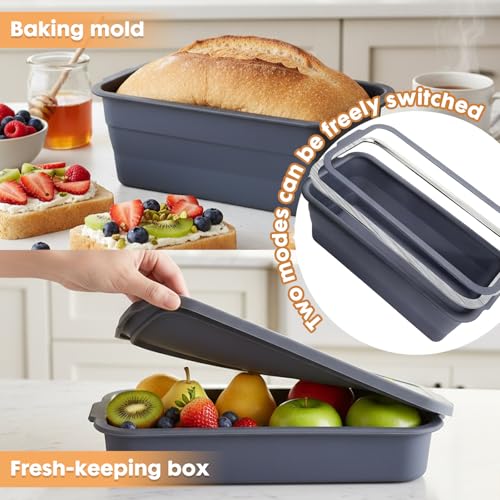 Silicone Bread Pan, Nonstick Sourdough Loaf Pan (Grey-Bread 1) - color: Grey-Bread 1