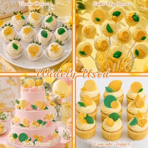 5Pcs Lemon Fondant Mold, Summer Fruit Lemon Silicone Mold for Chocolate - color: 5Pcs Lemon Mold, Pink