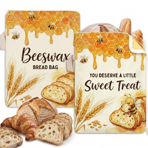 Sweet Baking Lover Gifts Beeswax Bread Bags 2 Pack XL 13x17in - color: Sweet Treat