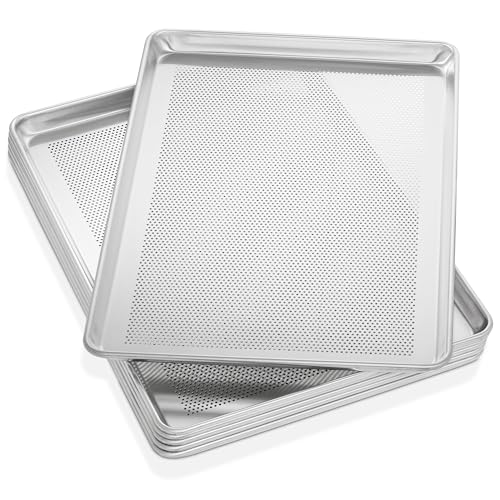 GRIDMANN 18" x 26" Commercial Grade Perforated Aluminum Baking Sheet Pan, Full Size Baking Tray - 6 Pans - size: 6 Pans - Perforated