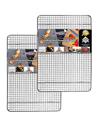 KITCHENATICS Jelly Roll Cooling Rack Stainless Steel Oven Safe Set of 2 - size: 10" x 15" Jelly Roll - 2 PCS