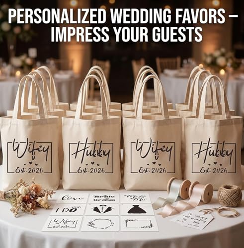 16Pcs 4x4Inches Wedding/Engagement Cookie Stencils, Love/Bride to Be/Miss to Mrs/I Do Stencil for Baking, Royal Icing, Sugar Cookie, Bridal Shower Decor, Cards Decorating Tools & Personalized Gifts