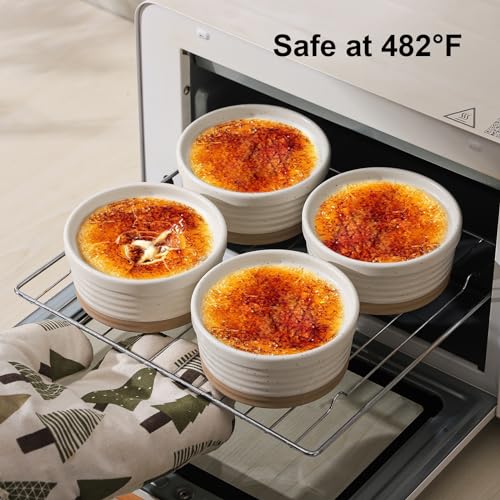 Frewinky Ceramic Ramekins 6 oz Set of 6, Creme Brulee Cups and Sauce Bowls - size: 6oz