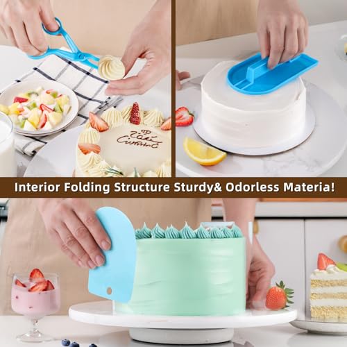 Cake Decorating Kit: Decorating Supplies Tools Kit 238 PCS Baking Accessories Include Spiping Bags and Tips Set, Piping Tips Set, Spatulas, Cake Scraper, 50 Piping Bags, Blue - color: Blue (236 PCS)