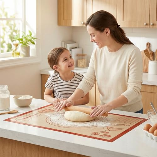 Non-slip Silicone Pastry Baking Mat 28''x 20'' Extra Large for Pastry Bread - size: 28"L x 20"W