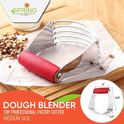Spring Chef Medium Dough Blender Hand Tool - Durable Pastry Cutter - Red - color: Red, size: 3" Medium