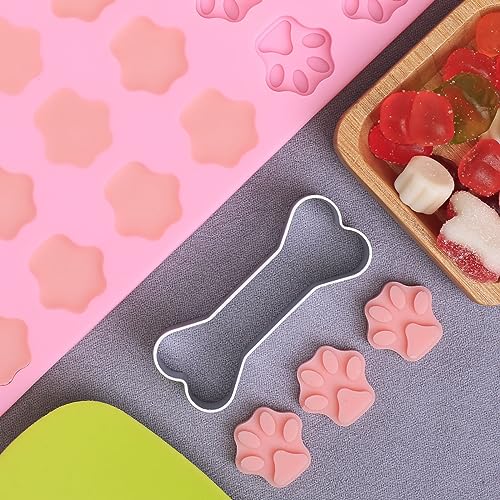 Mini Paw Print Silicone Molds, 69 Cavities - color: Paw