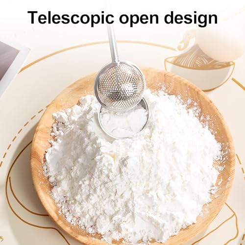Flour Duster 304 Stainless Steel Half-Mesh Sifter Spoon