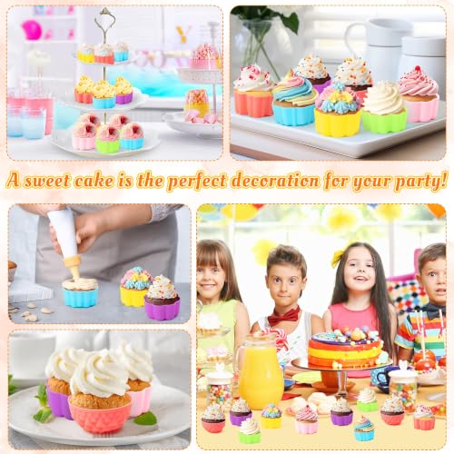 R HORSE Mini Silicone Cupcake Liners Molds, Muti Floral Shaped Baking Cups - style: New Flowers