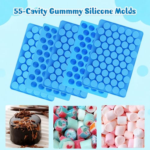 Sidosir 7Pcs Gummy Round Chocolate Silicone Molds, Silicone Roung Candy Mold for Cake Decoration, Non-Stick Gummy Mold for Parties, Gummy Round for Chocolate - color: 7 PCS ROUND