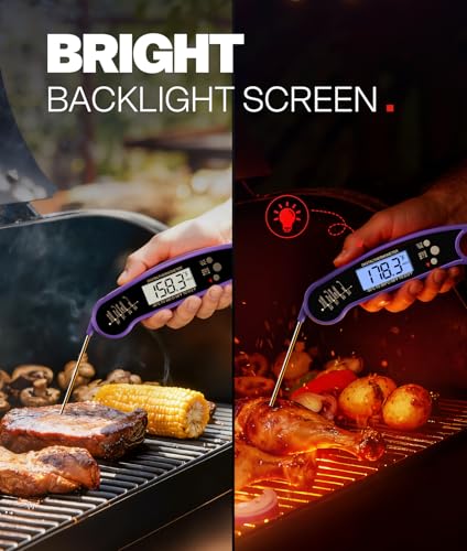 Meat Thermometer Digital, Instant Read, Food, Cooking, Grilling - color: Purple
