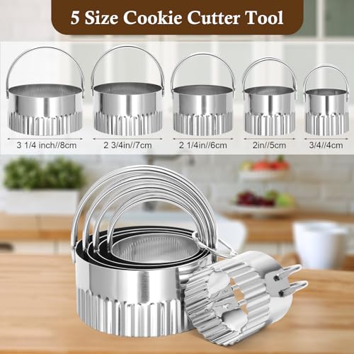 Luxiv Cookie Stamp And Cutter Set 3 Molds 5 Sizes Biscuit Cutting Tool