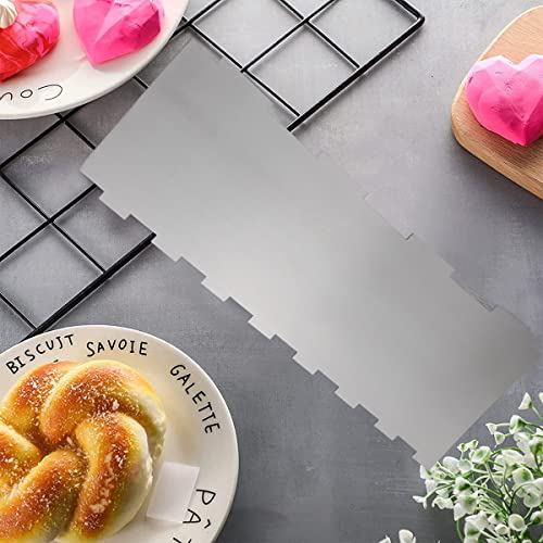 8.6 Inch Stainless Steel Cake Scraper Metal Scraper for Cake Smoother Leveler Scraper Cake Decorating Comb Cake Cutter for Mousse Butter Cream (Style 5) - size: Style 5