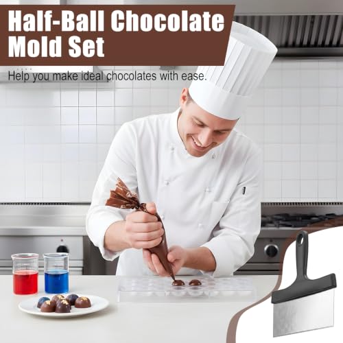 2 Pcs Polycarbonate Chocolate Molds with a Chocolate Scraper,Truffle Mould