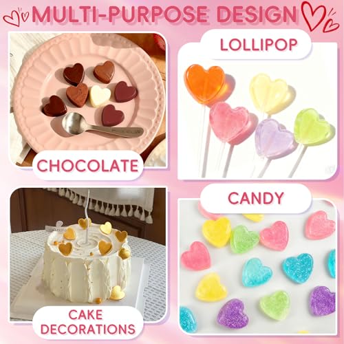 Heart Silicone Mold, 2 Pack Small Heart Chocolate Molds 96 Cavity - size: 48 Cavity Heart