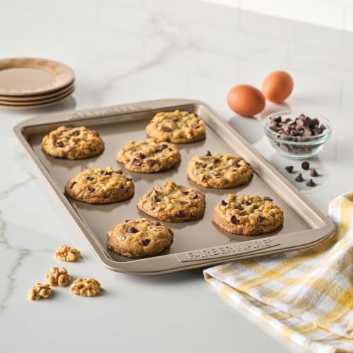 Farberware Nonstick Bakeware 10 x 15" Cookie Pan, Metal Baking Pan, Mocha - size: 10" x 15"
