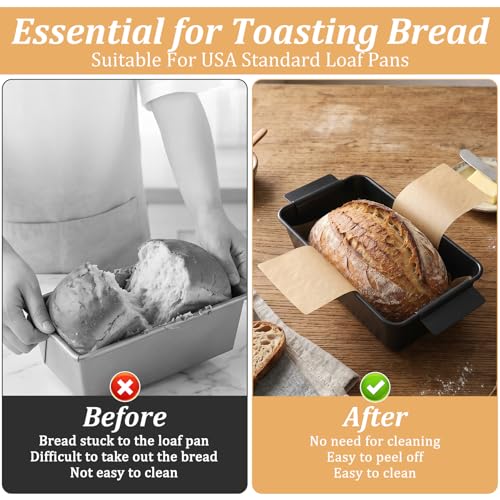 50pcs Bread Loaf Pans, Parchment Paper Liners 5''x 3.5'' Unbleached Loaf Pan Liner for Bread Baking, Muffin Liners Mini Cake Cupcake pans Heat Resistant Original Precut Non Toxic