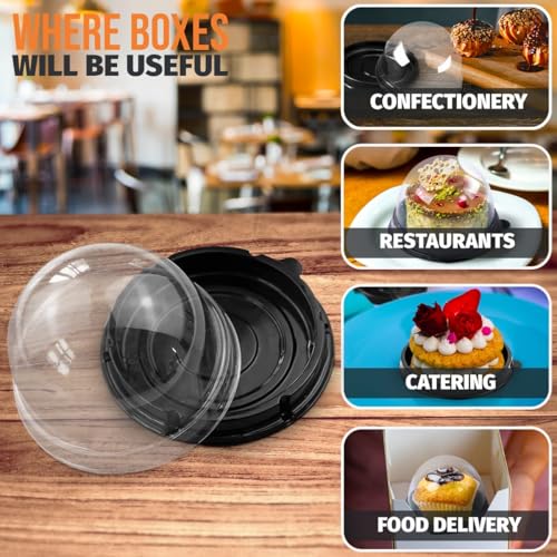 VIKROM Mini Cupcake Containers 50 Pack, Desk Pet Containers with Clear Lids