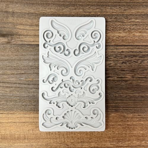 Redesign Home Decor Moulds,Style A,Baroque Curlicues Scroll Lace,Sculpted Decoration,Fondant,Sugar Craft,Cake Decorating, Epoxy Resin Silicone,Baking DIY,Craft,Soap,Polymer Clay,Molds