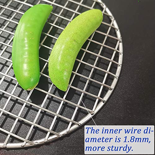 Cooking Rack Round Stainless Steel Dia 8.25" Heavyweight Cross Wire Steaming Cooling Barbecue Rack/Carbon Baking Net/Grill/Pan Grate (210mm/8.25") - size: Dia 8.25"