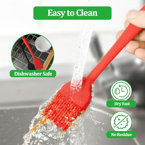 4 PCS Silicone Basting Pastry Brush,Heat Resistant Cooking Brush for Oil Butter Sauce,Premium Cooking Brush for Sauce Marinade Meat Glazing - size: 4 PCS