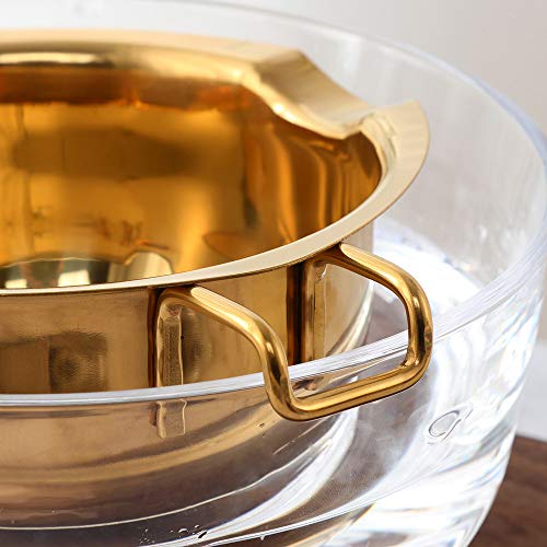 Double Boiler Melting pot with Spoon Set, 400ml Stainless Steel with Handle, Candle Making Potpourri for Melting Chocolate, Candy, Candles, Soap (Gold) - color: Gold