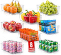 Oizeir 8 Pack Clear Plastic Storage Bins with Handles - Stackable BPA-Free - size: 8-Pack with Handles
