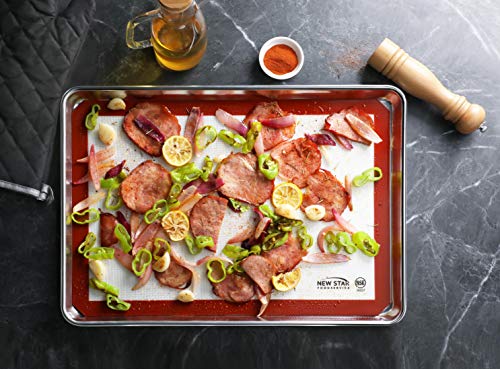 New Star Foodservice 530271 Commercial Grade Silicone Baking Mat Non Stick Pan Liner, 14 x 20 inch (Two-Thirds Size) - size: 20"L x 14"W