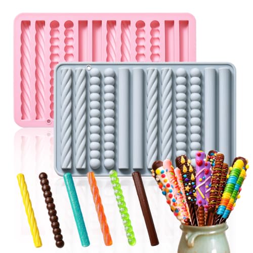 2 Pack Finger Biscuit Silicone Molds 16 Cavities Cereal Bars Baking Mould