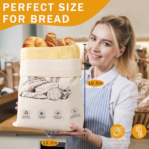 2-Pack Reusable Beeswax Bread Bags - color: Golden Wheat