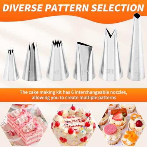 Frosting Piping Kit 24PCS,Cake Decorating Syringe for DIY Dessert Decorate