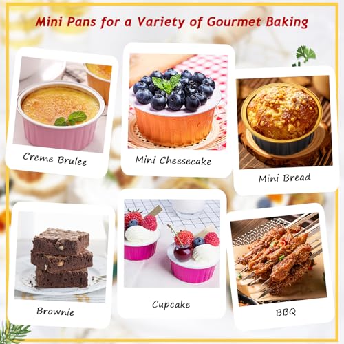 Free-Air 5oz Cupcake Pans with Dome Lids, Dot Cake Cups Mini Cake Tins - color: Champagne
