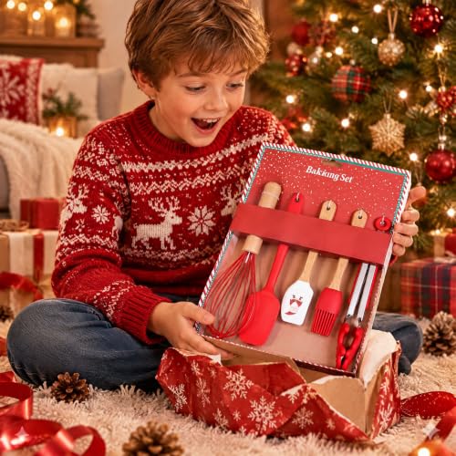 Silicone Kitchen Utensils Set 5-Piece Red Baking Tools - color: 5-Piece Red Silicone Kitchen Utensils Set